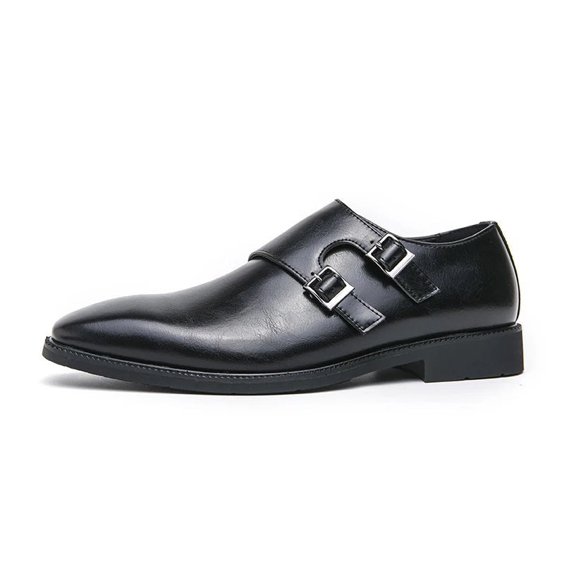 Buckle monk classic retro shoes - Antonios