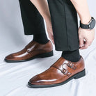 Buckle monk classic retro shoes - Antonios