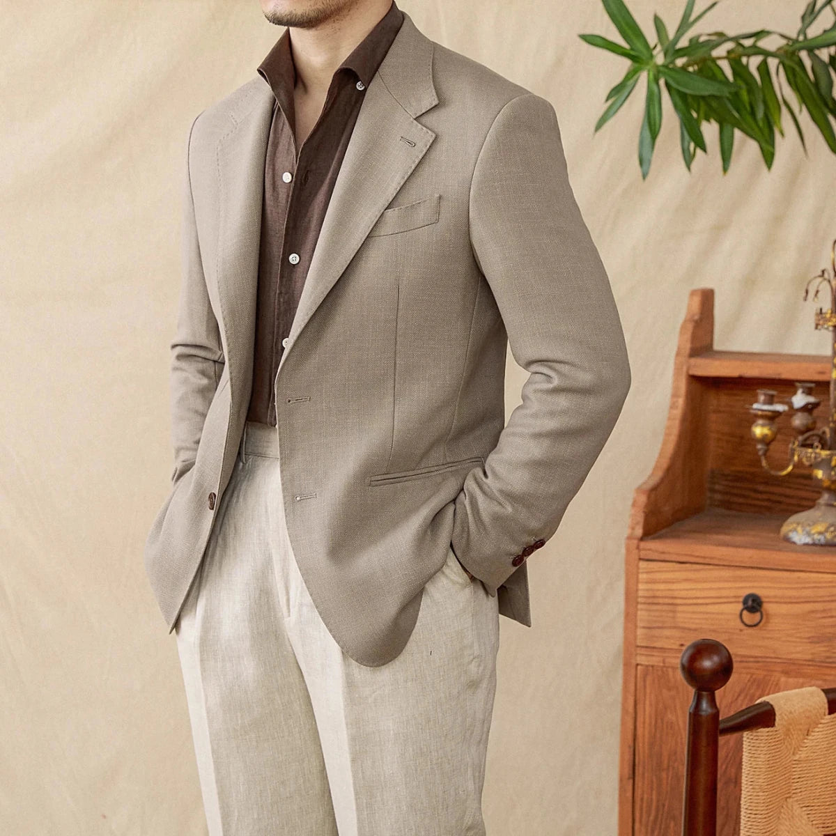 Business linen relaxation jacket - Antonios