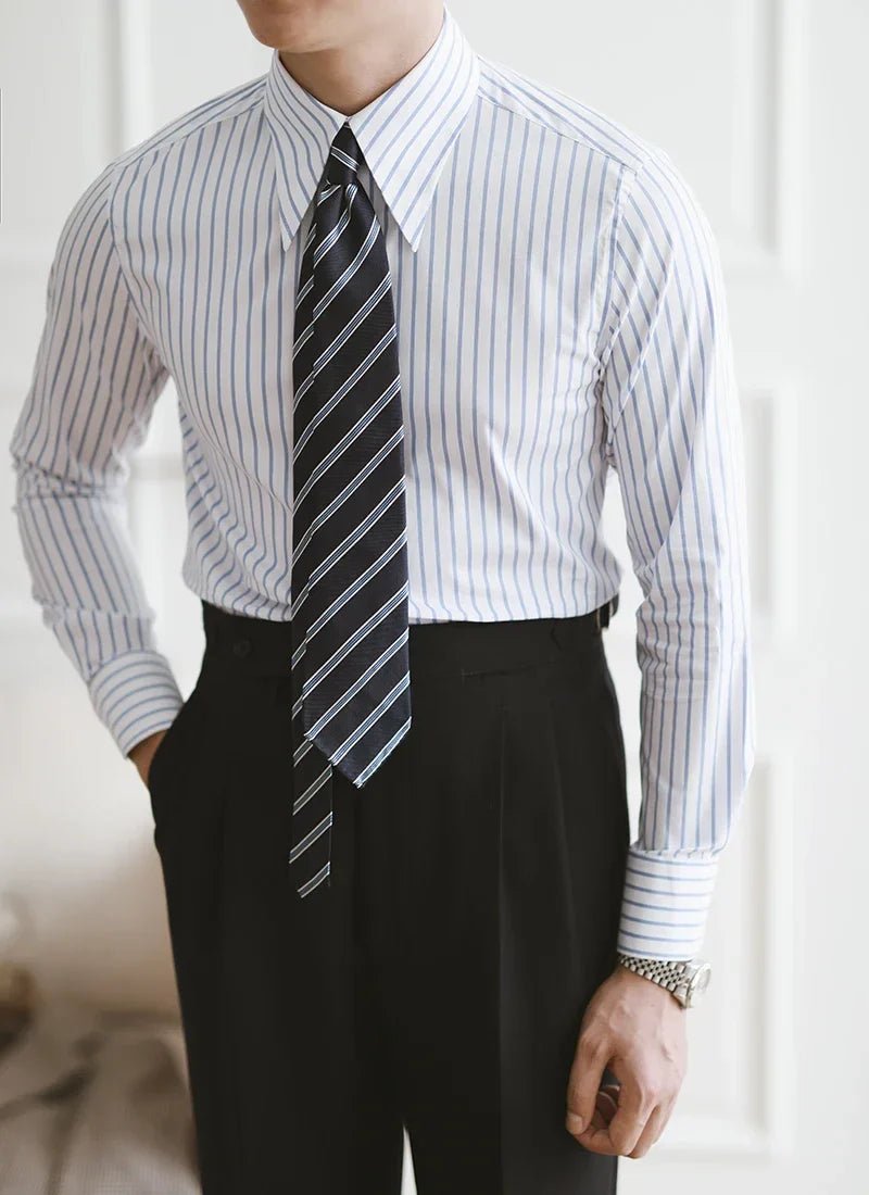 Business slim fit striped italian shirt - Antonios