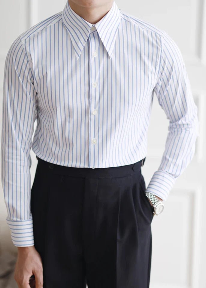 Business slim fit striped italian shirt - Antonios