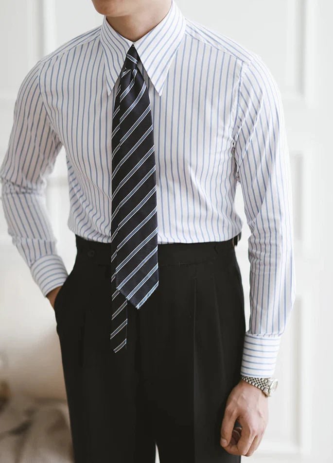 Business slim fit striped italian shirt - Antonios