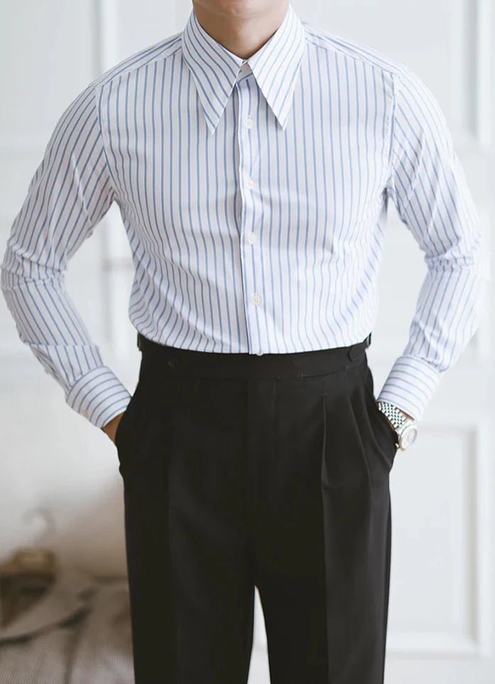 Business slim fit striped italian shirt - Antonios