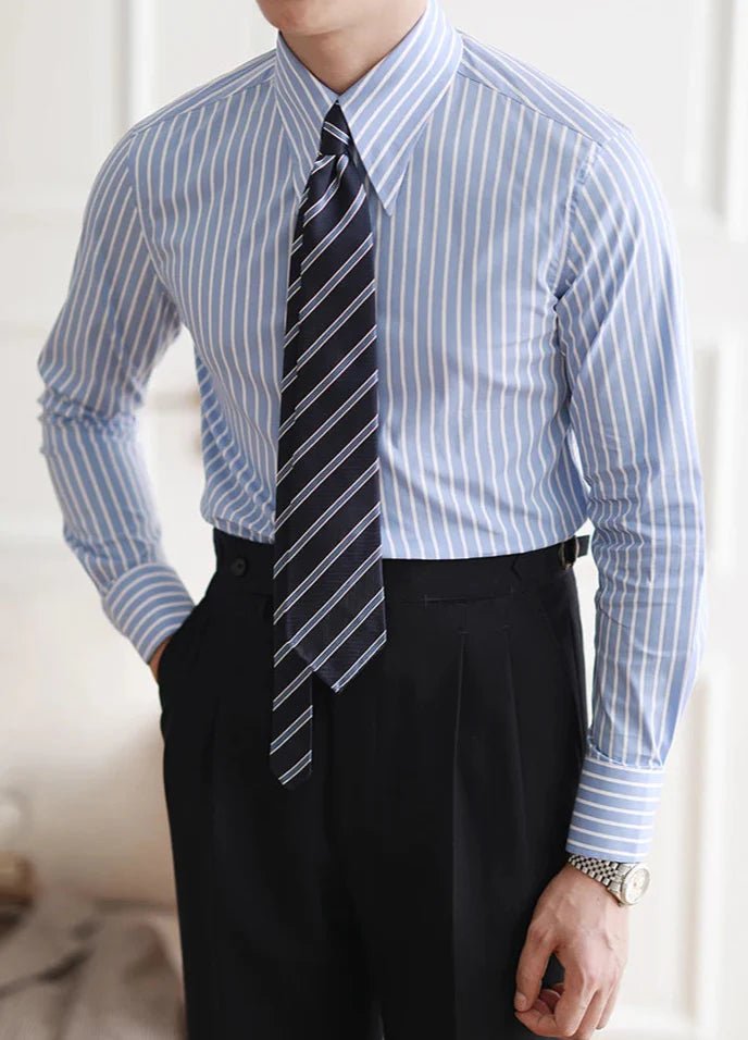 Business slim fit striped italian shirt - Antonios