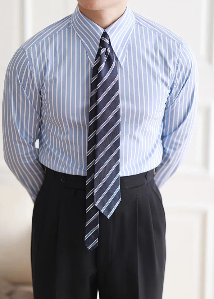 Business slim fit striped italian shirt - Antonios