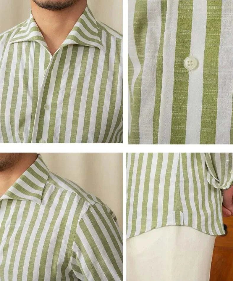 Business striped white summer shirt - Antonios