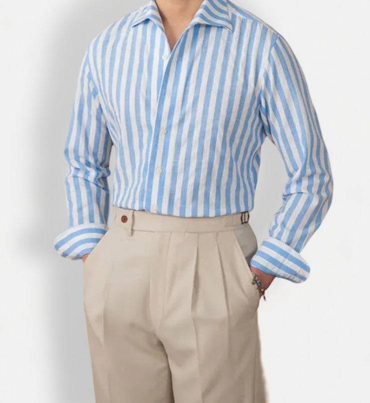 Business striped white summer shirt - Antonios