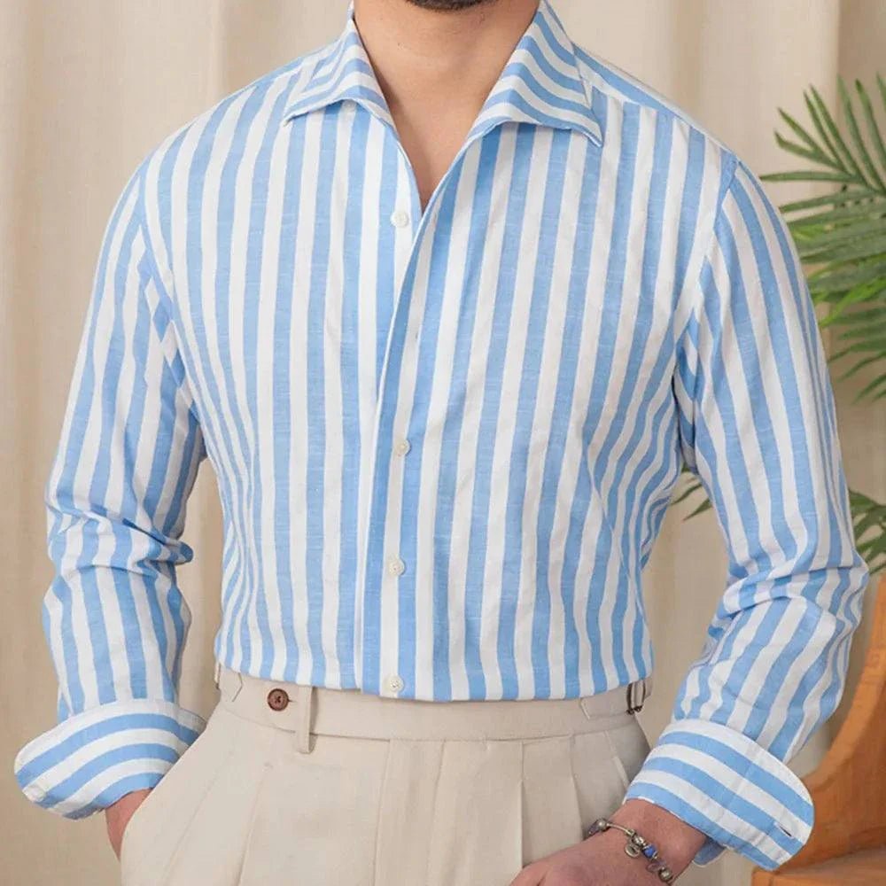 Business striped white summer shirt - Antonios