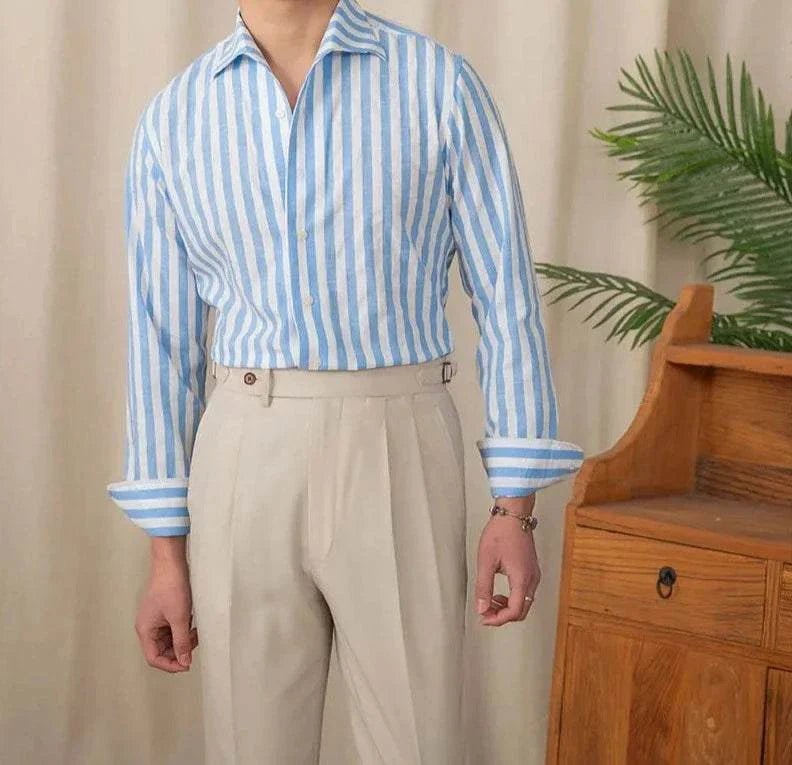 Business striped white summer shirt - Antonios