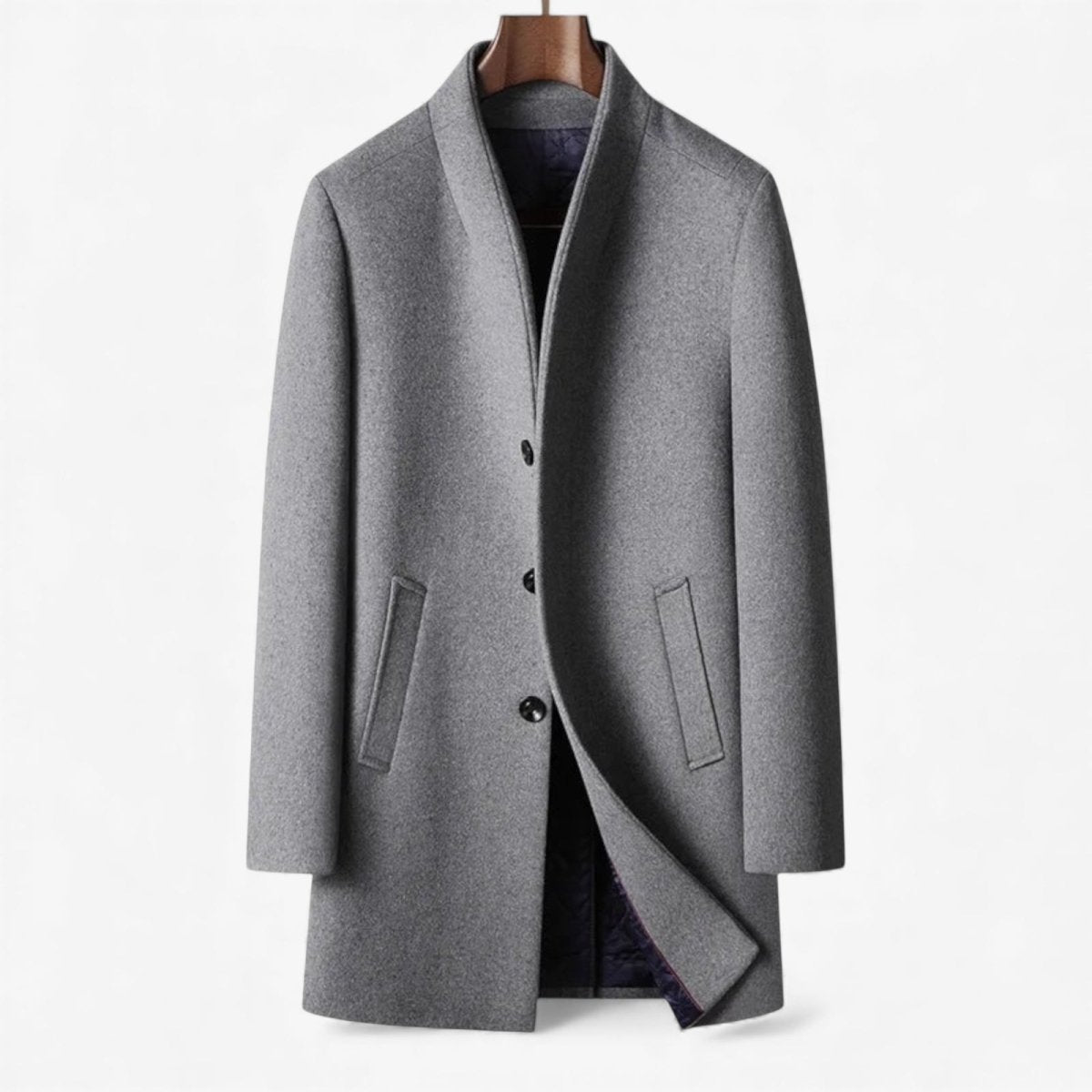 Business stand collar wool coat for men – AntoniosClothing
