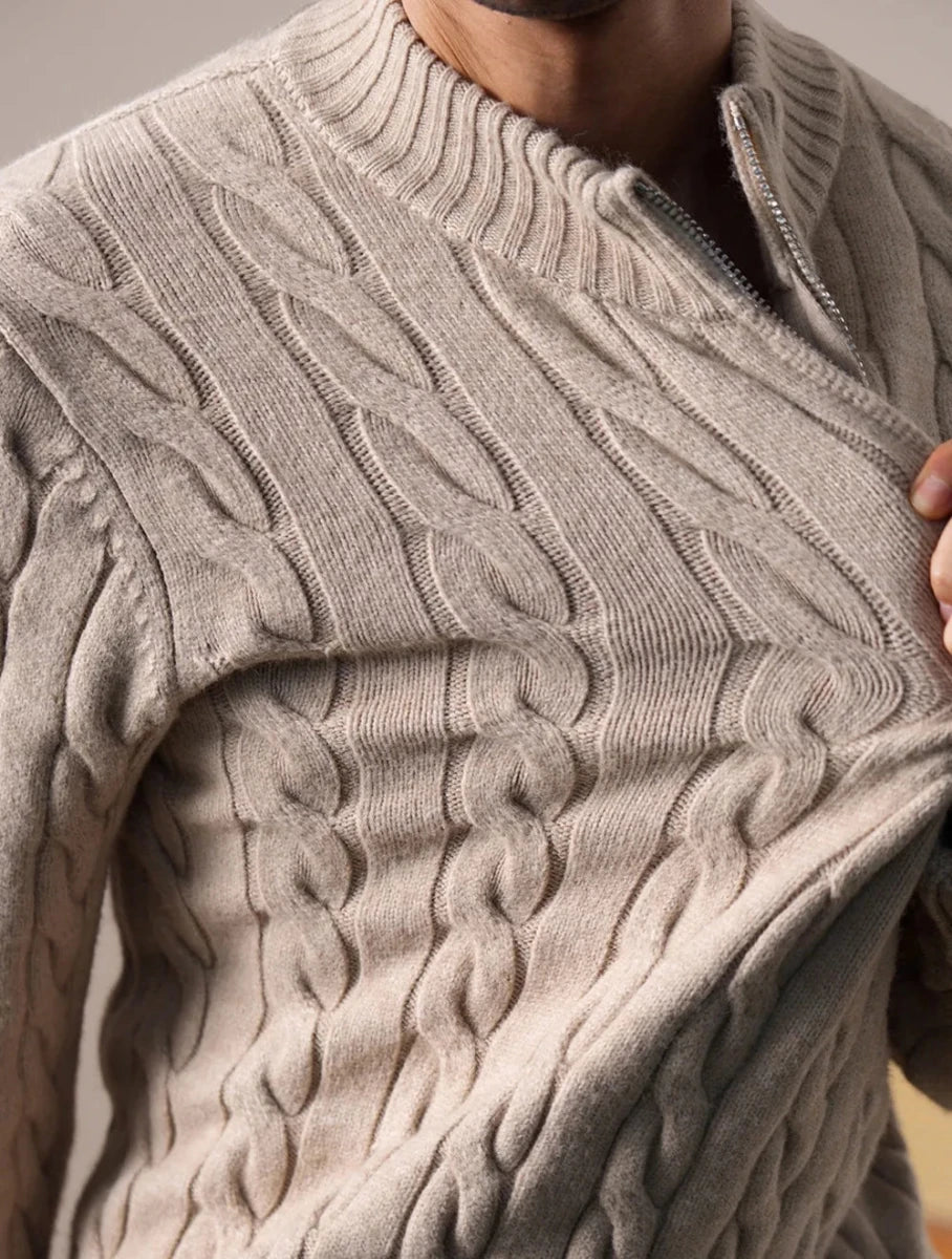 Cable - knit half - zip sweater - Antonios