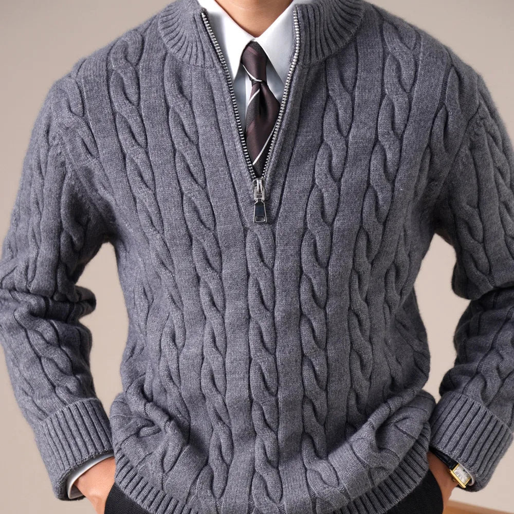 Cable - knit half - zip sweater - Antonios
