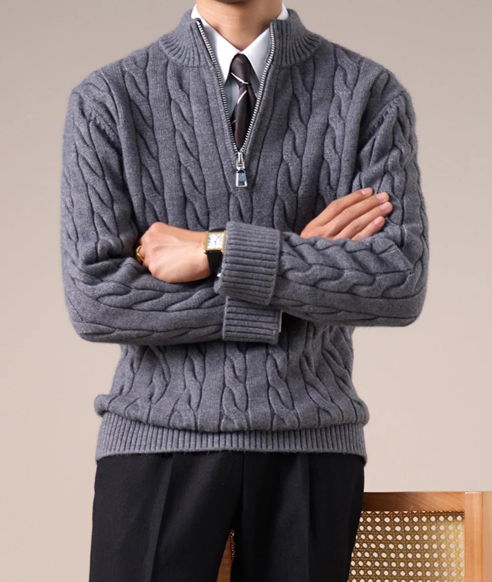 Cable - knit half - zip sweater - Antonios