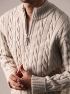Cable - knit half - zip sweater - Antonios