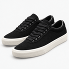 Canvas lace up sneakers with contrast soles - AntoniosClothing - Black
