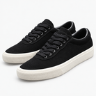 Canvas lace up sneakers with contrast soles in black, product cover