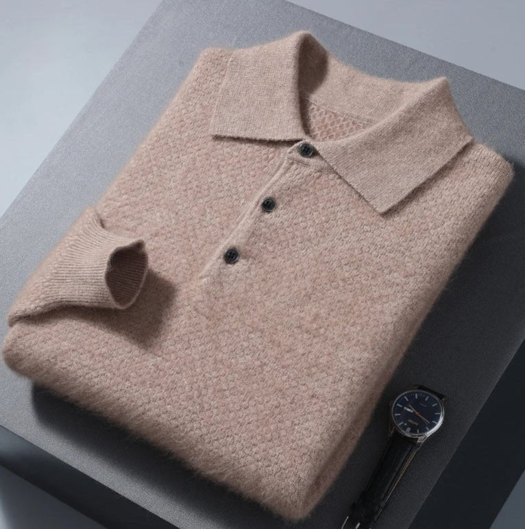 Cashmere polo elegant sweater - Antonios