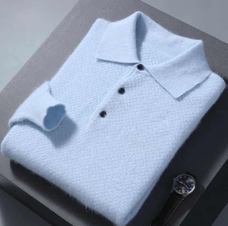 Cashmere polo elegant sweater - Antonios
