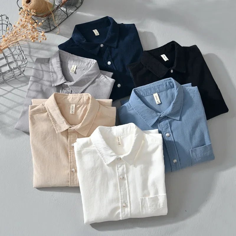 Casual cotton long sleeve shirt with pocket - Antonios