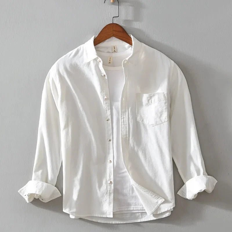 Casual cotton long sleeve shirt with pocket - Antonios