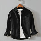 Casual cotton long sleeve shirt with pocket - Antonios