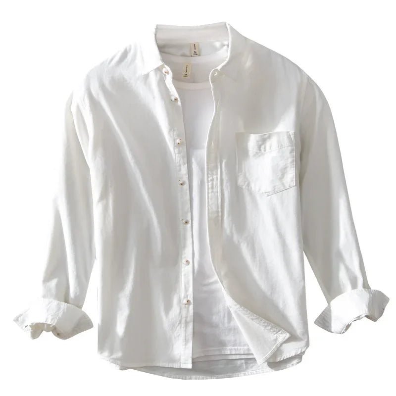 Casual cotton long sleeve shirt with pocket - Antonios