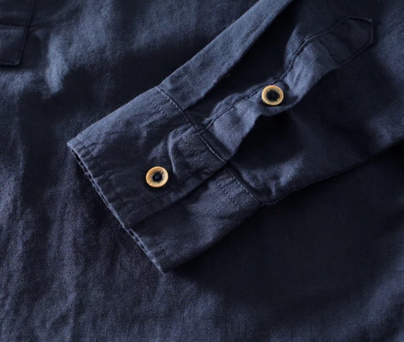 Casual long - sleeve white cotton beach vacation top - Antonios