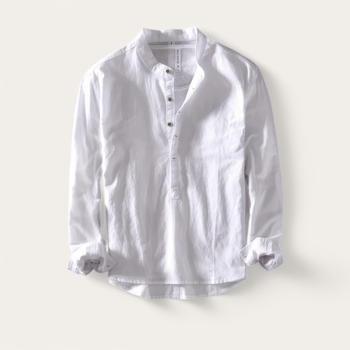 Casual long - sleeve white cotton beach vacation top - Antonios