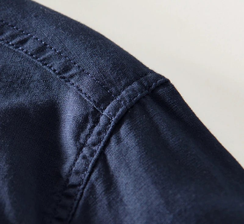 Casual long - sleeve white cotton beach vacation top - Antonios