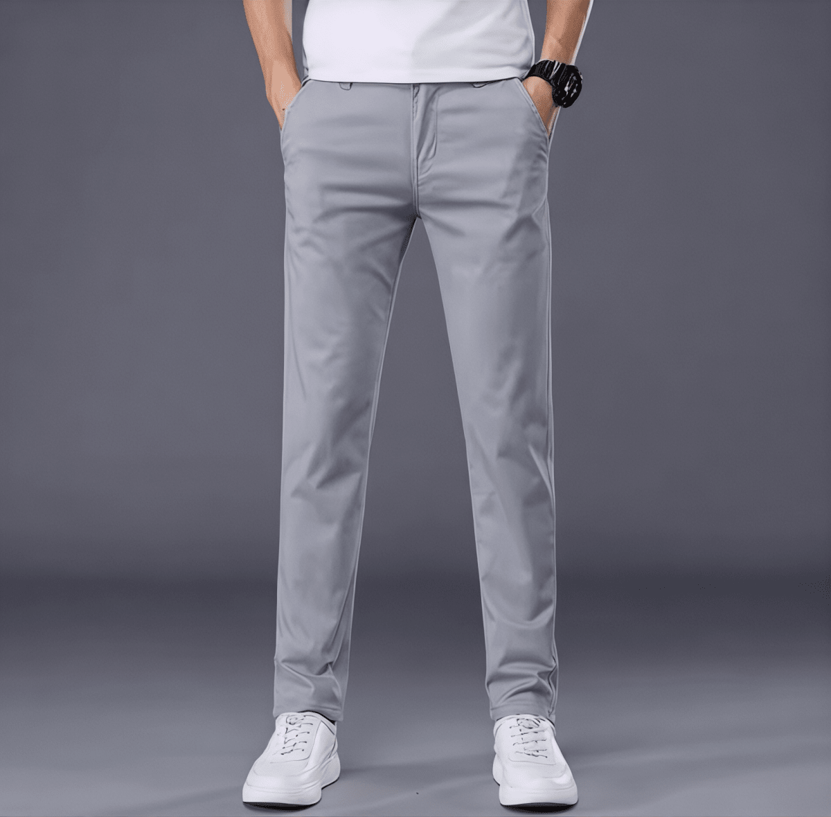 Casual outfit set light gray + light gray (T-shirt+pants) - Antonios