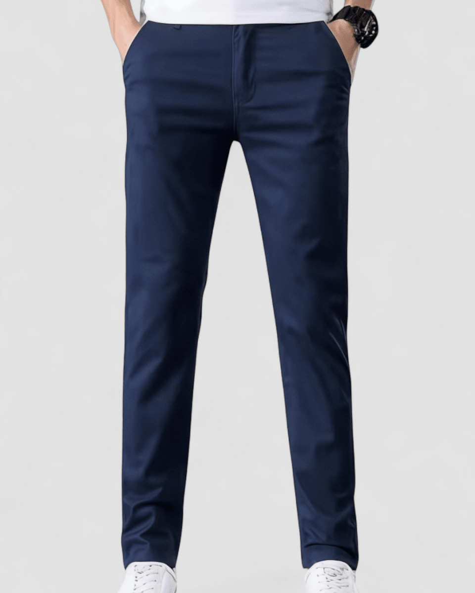 Casual outfit set light gray + navy blue (T-shirt+pants) - Antonios