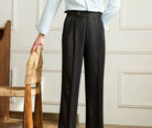Casual wide - leg high - waist italian pants - Antonios