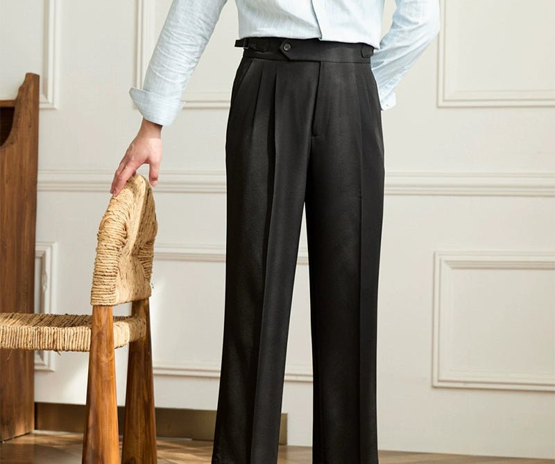 Casual wide - leg high - waist italian pants - Antonios