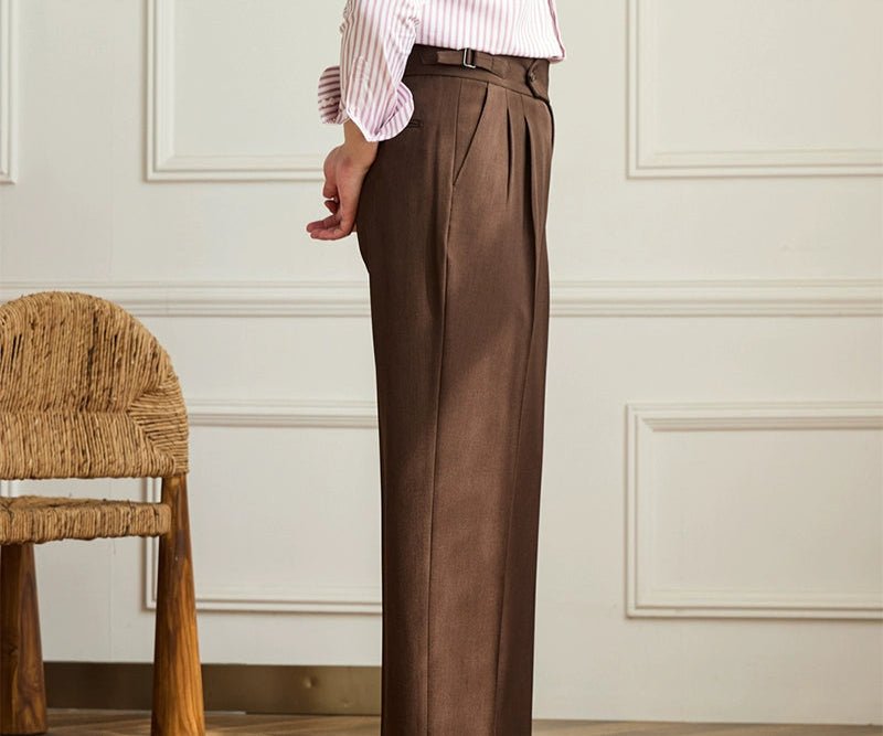 Casual wide - leg high - waist italian pants - Antonios