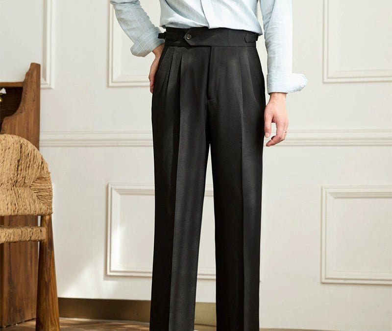Casual wide - leg high - waist italian pants - Antonios