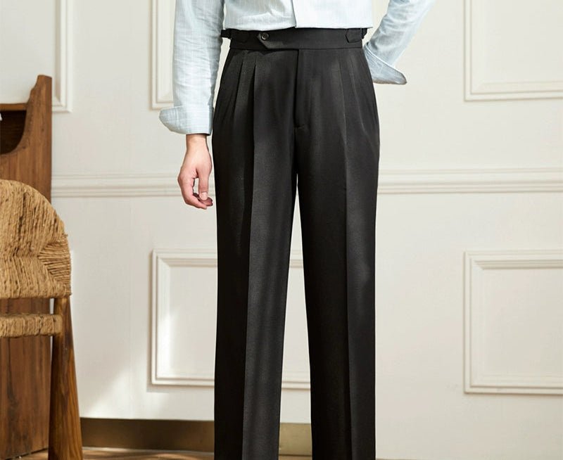 Casual wide - leg high - waist italian pants - Antonios