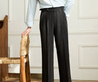 Casual wide - leg high - waist italian pants - Antonios