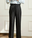 Casual wide - leg high - waist italian pants - Antonios