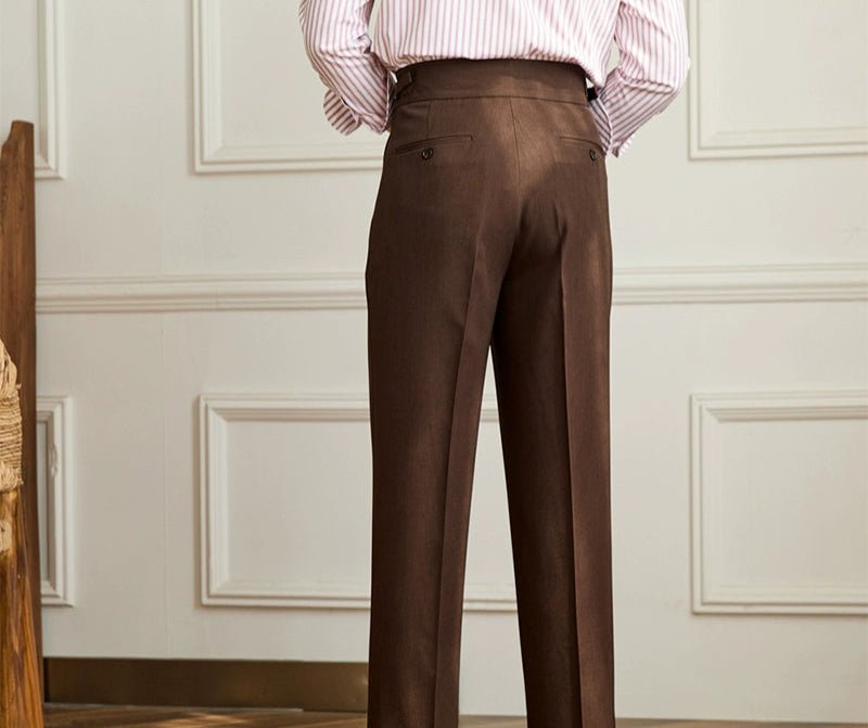 Casual wide - leg high - waist italian pants - Antonios