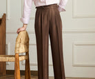 Casual wide - leg high - waist italian pants - Antonios