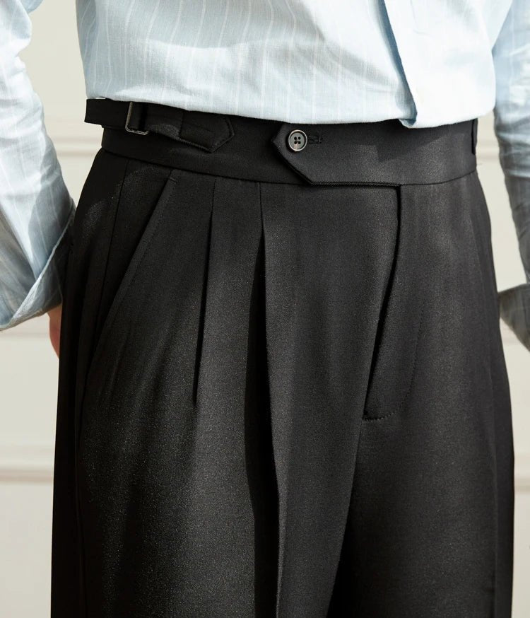 Casual wide - leg high - waist italian pants - Antonios