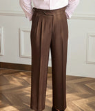 Casual wide - leg high - waist italian pants - Antonios