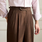 Casual wide - leg high - waist italian pants - Antonios