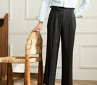 Casual wide - leg high - waist italian pants - Antonios