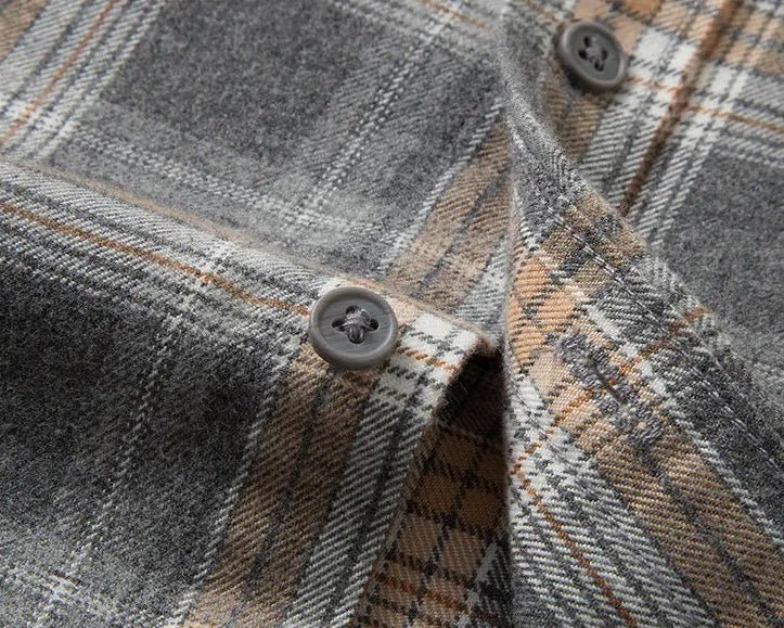 Checked pattern casual long - sleeve shirt - Antonios