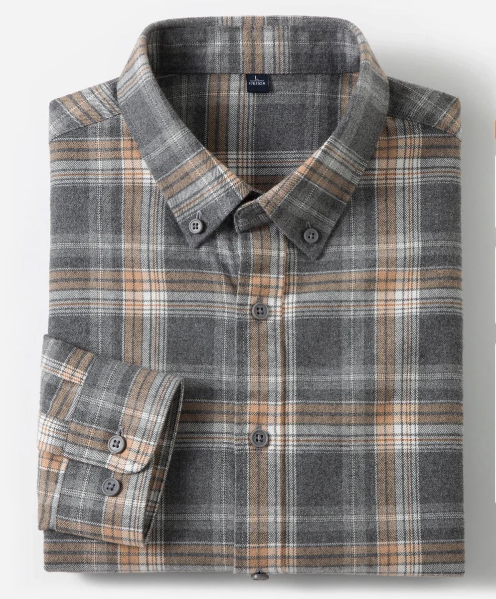 Checked pattern casual long - sleeve shirt - Antonios