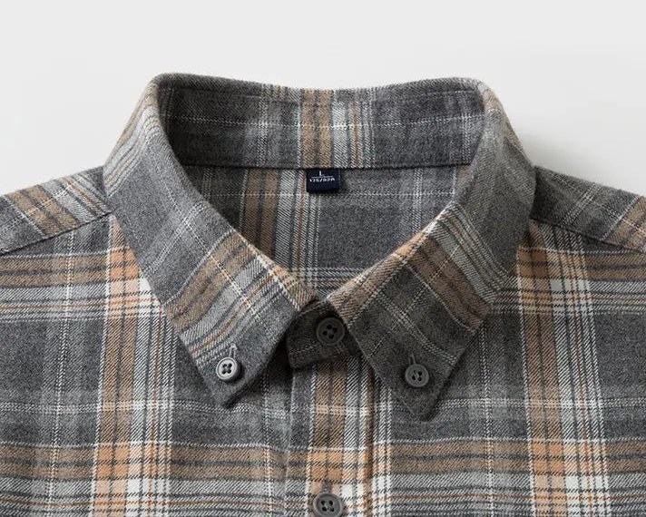 Checked pattern casual long - sleeve shirt - Antonios