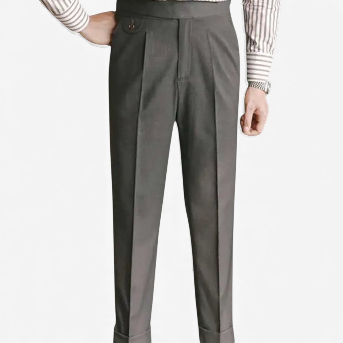 Men's pleated dress pants with side adjuster waist – Antonios