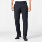 Classic stretch dress trousers - AntoniosClothing - Navy Blue (Full Length)