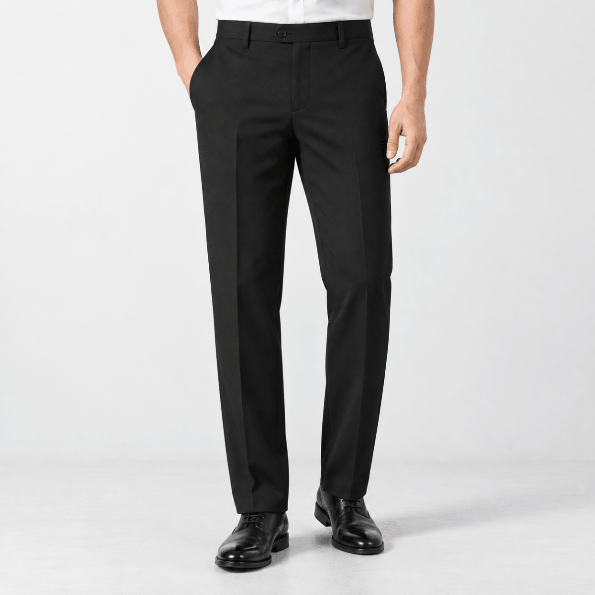 Classic stretch dress trousers - AntoniosClothing - Black (Full Length)